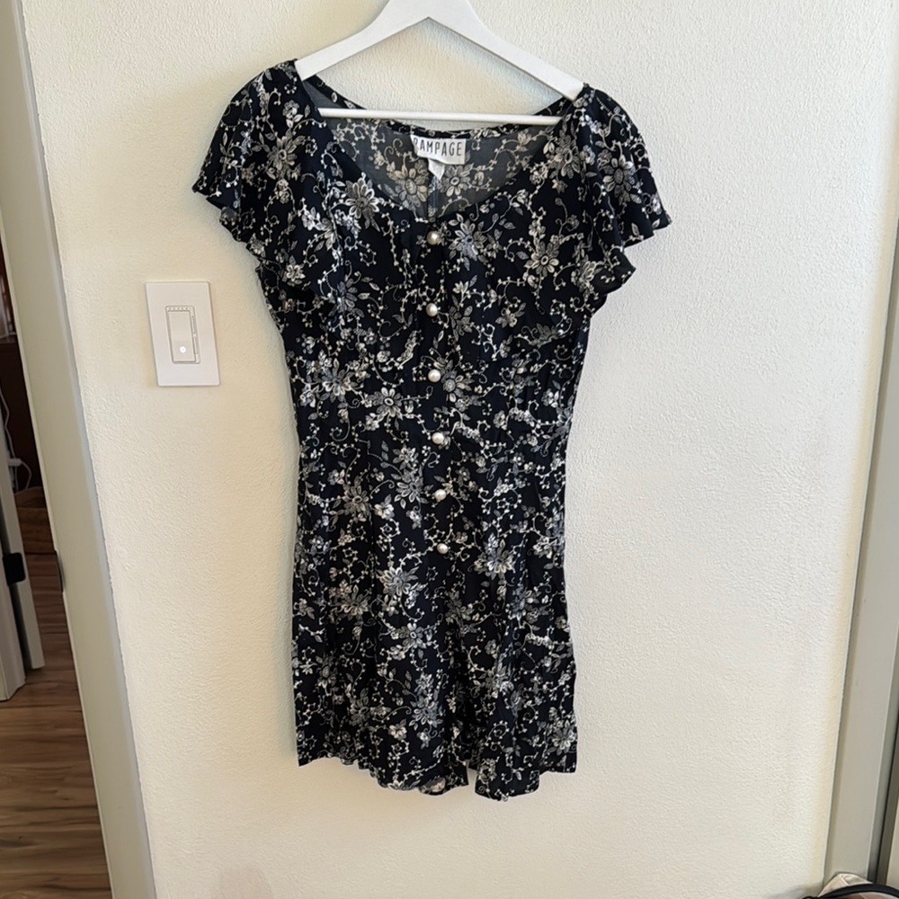 Vintage Rampage Black Floral Women's Romper